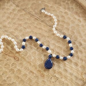 Lapis Lazuli and Freshwater Pearl